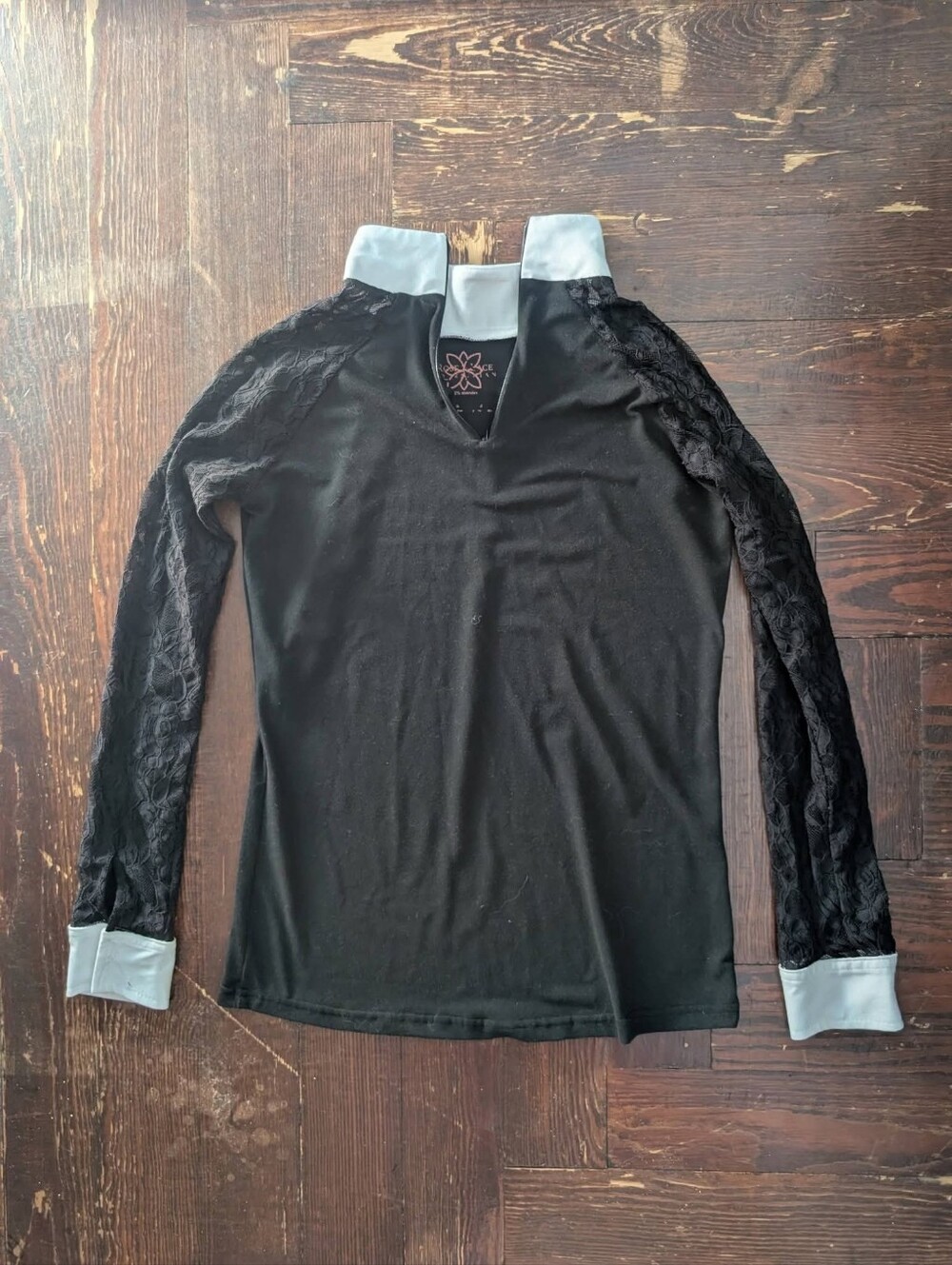 Rose & Lace Long Sleeve Riding Show Shirt